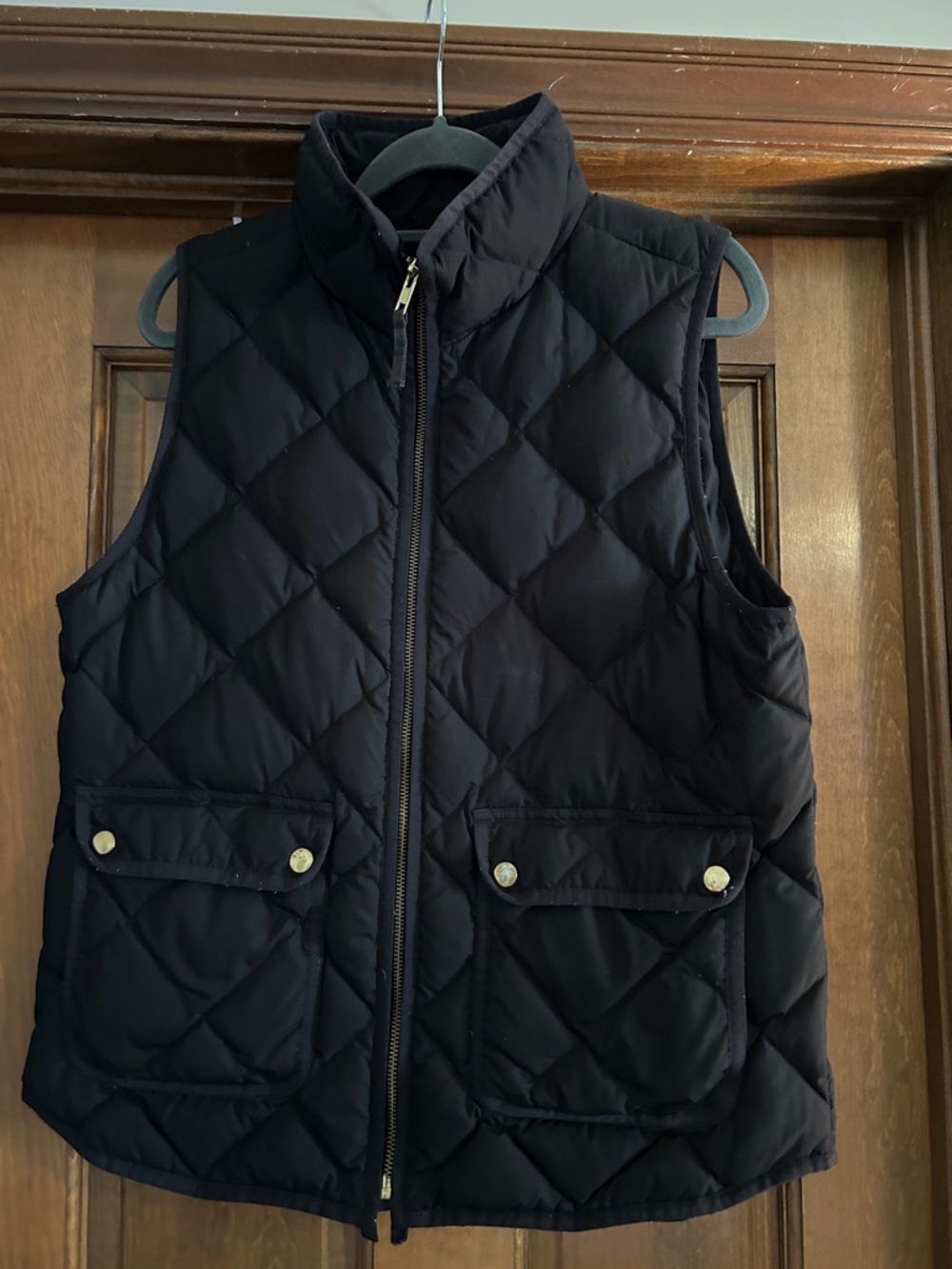 J. Crew Black Quilted Puffer Vest